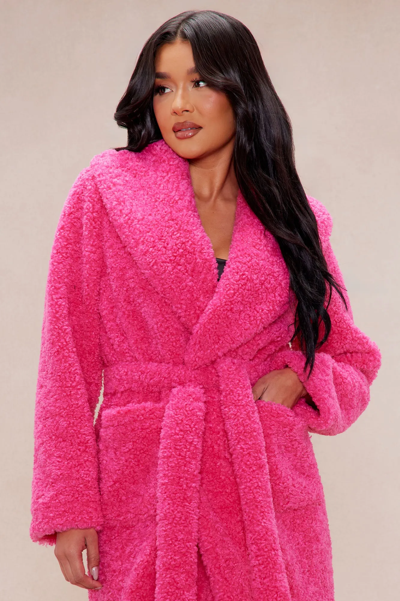 Alyssa Faux Fur Coat - Hot Pink