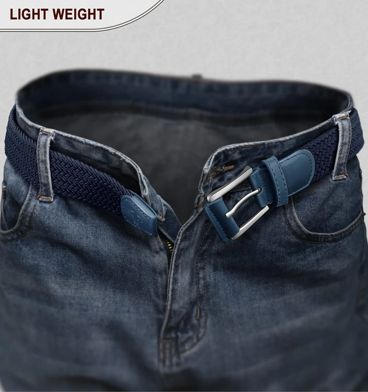 BULLIANT Belt for Men 2Pack,Mens Gift Stretch Braided Web Belt Elastic for Casual Golf Jeans,1 3/8"