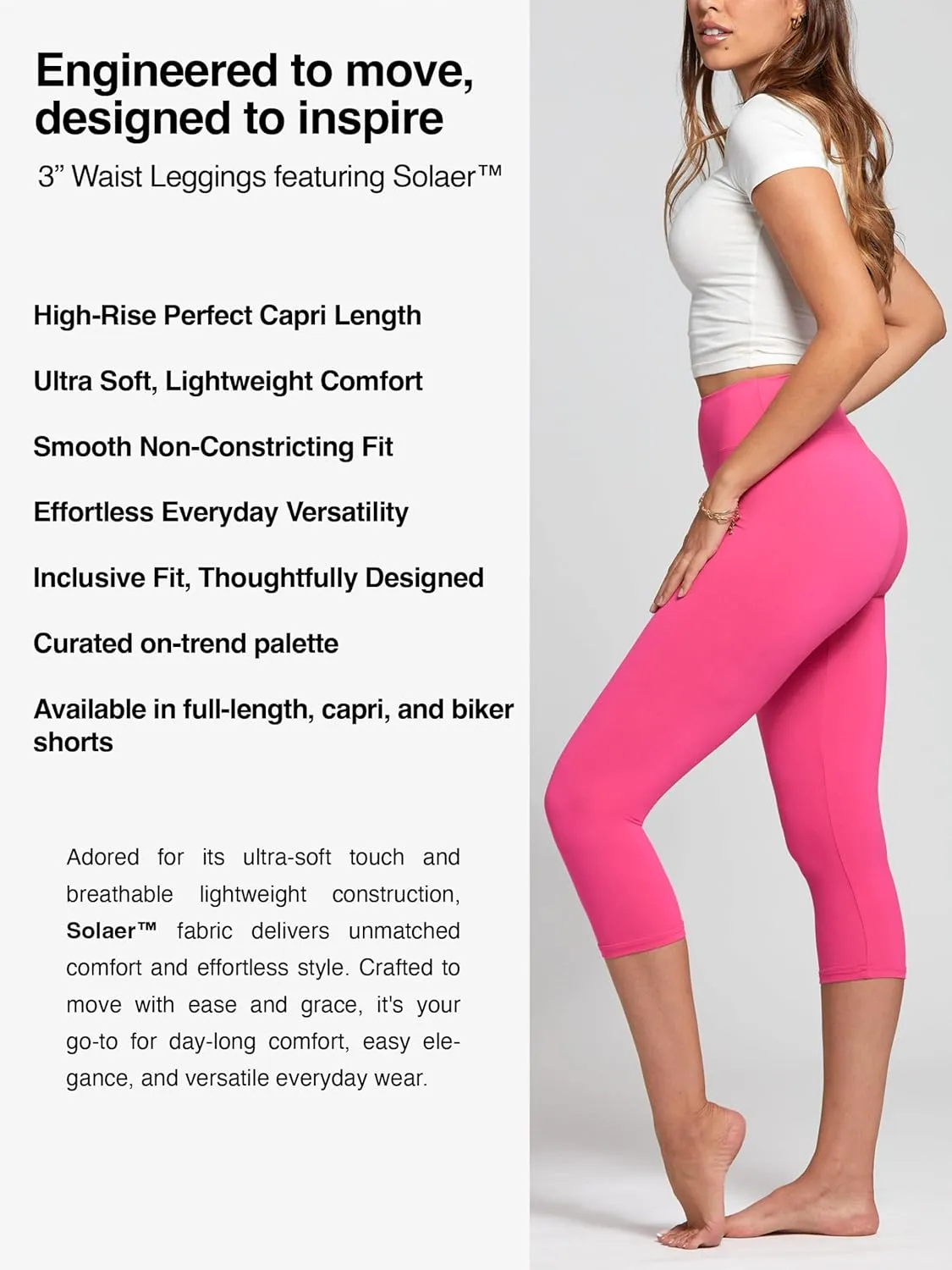 Conceited High Waisted Ultra Soft Leggings for Women - Capri Length and Biker Shorts - Available in Plus Size