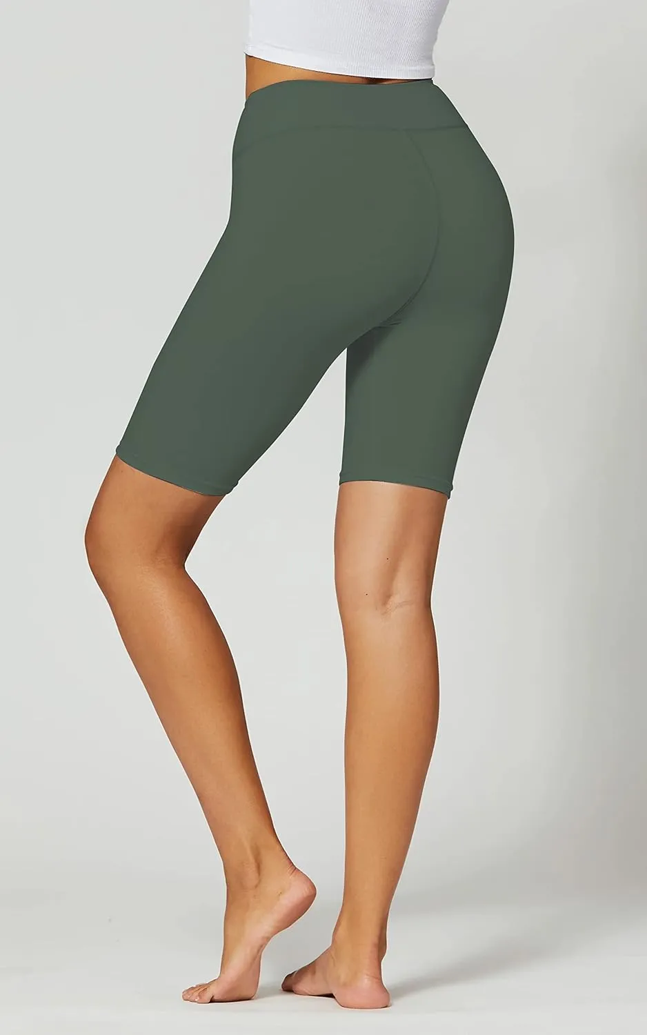 Conceited High Waisted Ultra Soft Leggings for Women - Capri Length and Biker Shorts - Available in Plus Size