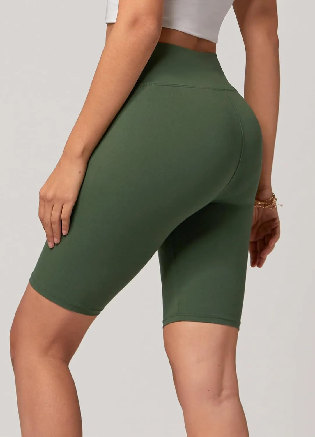 Conceited High Waisted Ultra Soft Leggings for Women - Capri Length and Biker Shorts - Available in Plus Size