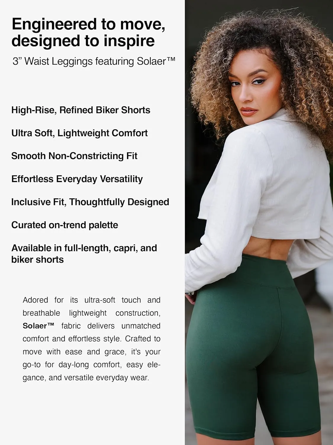 Conceited High Waisted Ultra Soft Leggings for Women - Capri Length and Biker Shorts - Available in Plus Size