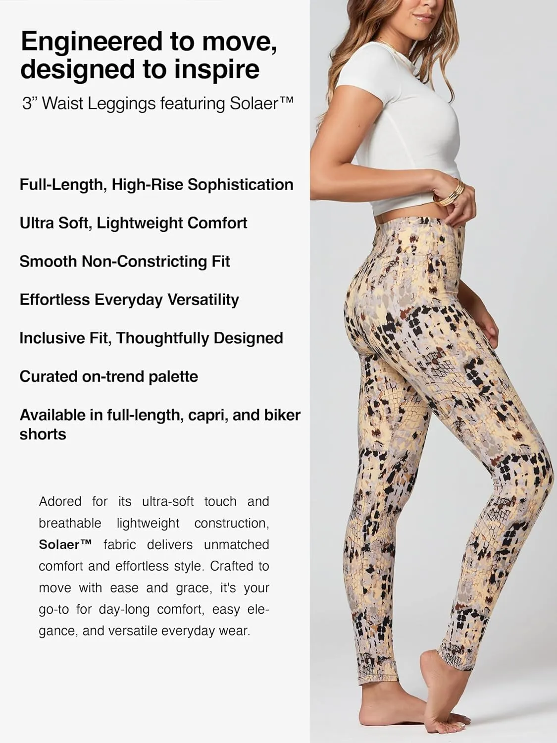 Conceited High Waisted Ultra Soft Leggings for Women - Capri Length and Biker Shorts - Available in Plus Size