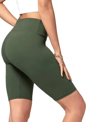 Conceited High Waisted Ultra Soft Leggings for Women - Capri Length and Biker Shorts - Available in Plus Size