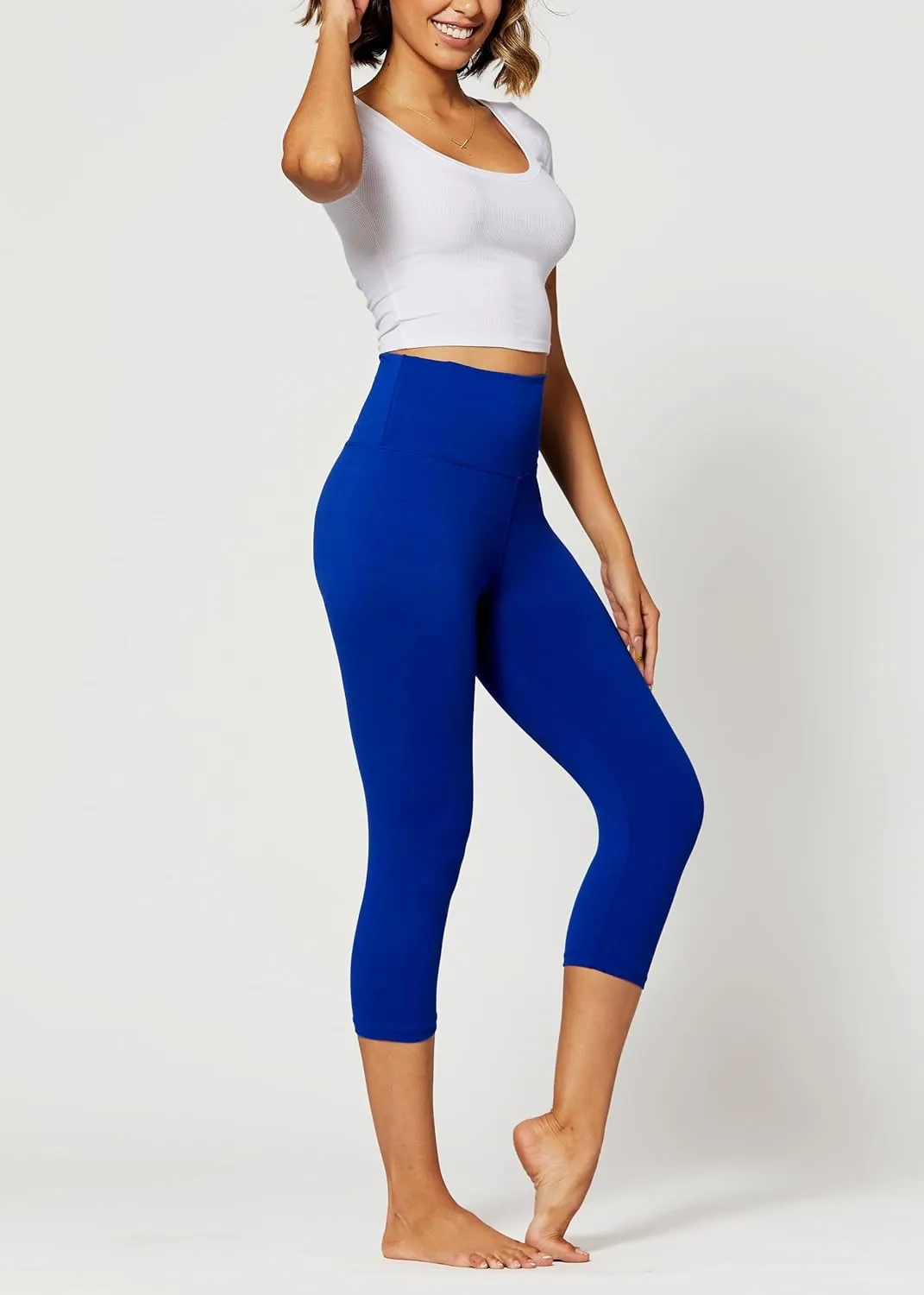 Conceited High Waisted Ultra Soft Leggings for Women - Full Length, Capri Length and Biker Shorts - Available in Plus Size