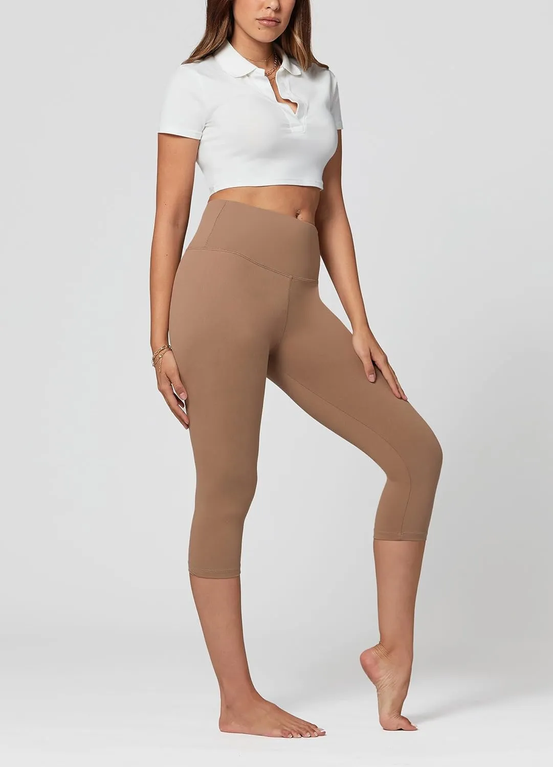 Conceited High Waisted Ultra Soft Leggings for Women - Full Length, Capri Length and Biker Shorts - Available in Plus Size