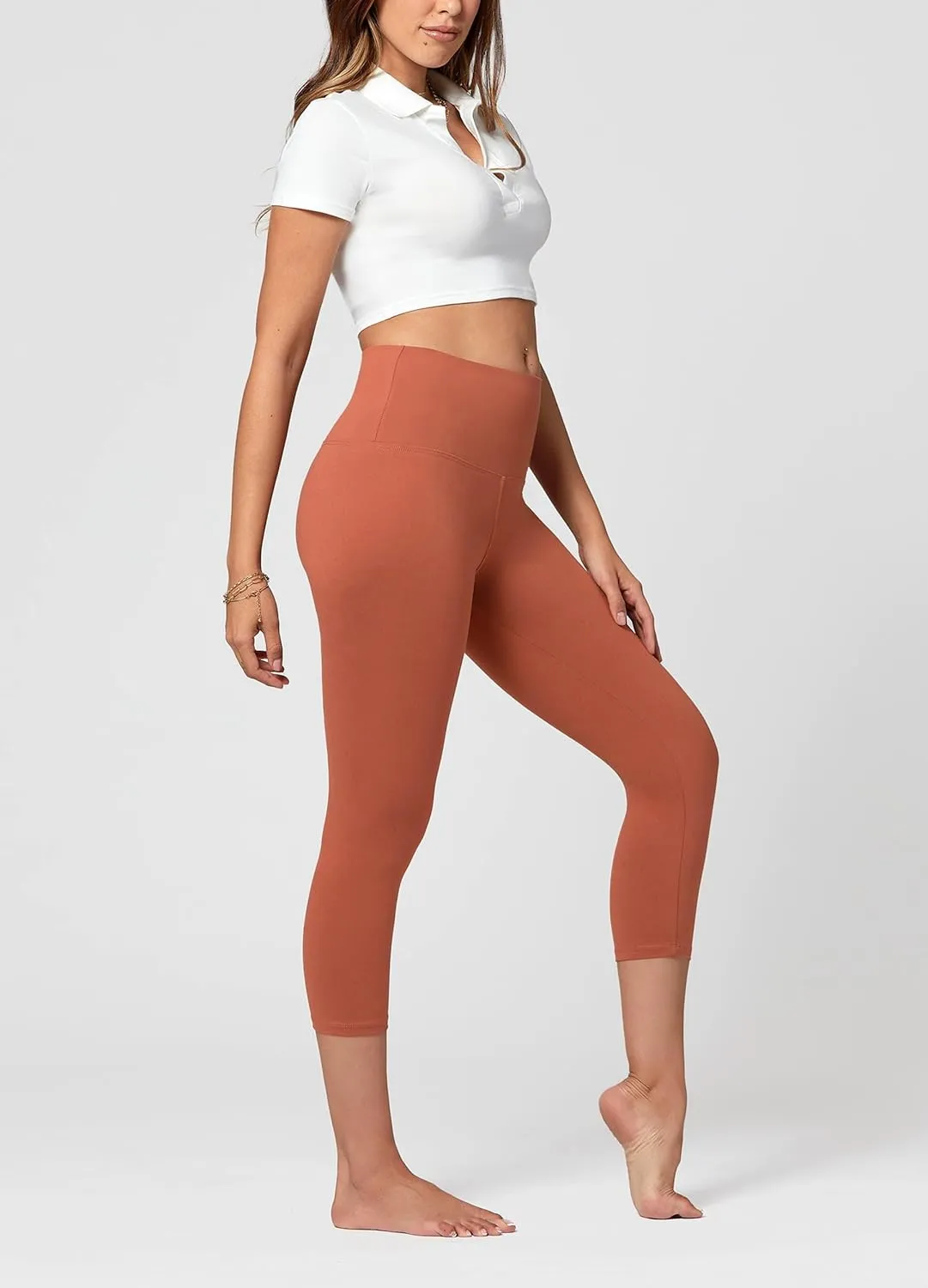 Conceited High Waisted Ultra Soft Leggings for Women - Full Length, Capri Length and Biker Shorts - Available in Plus Size