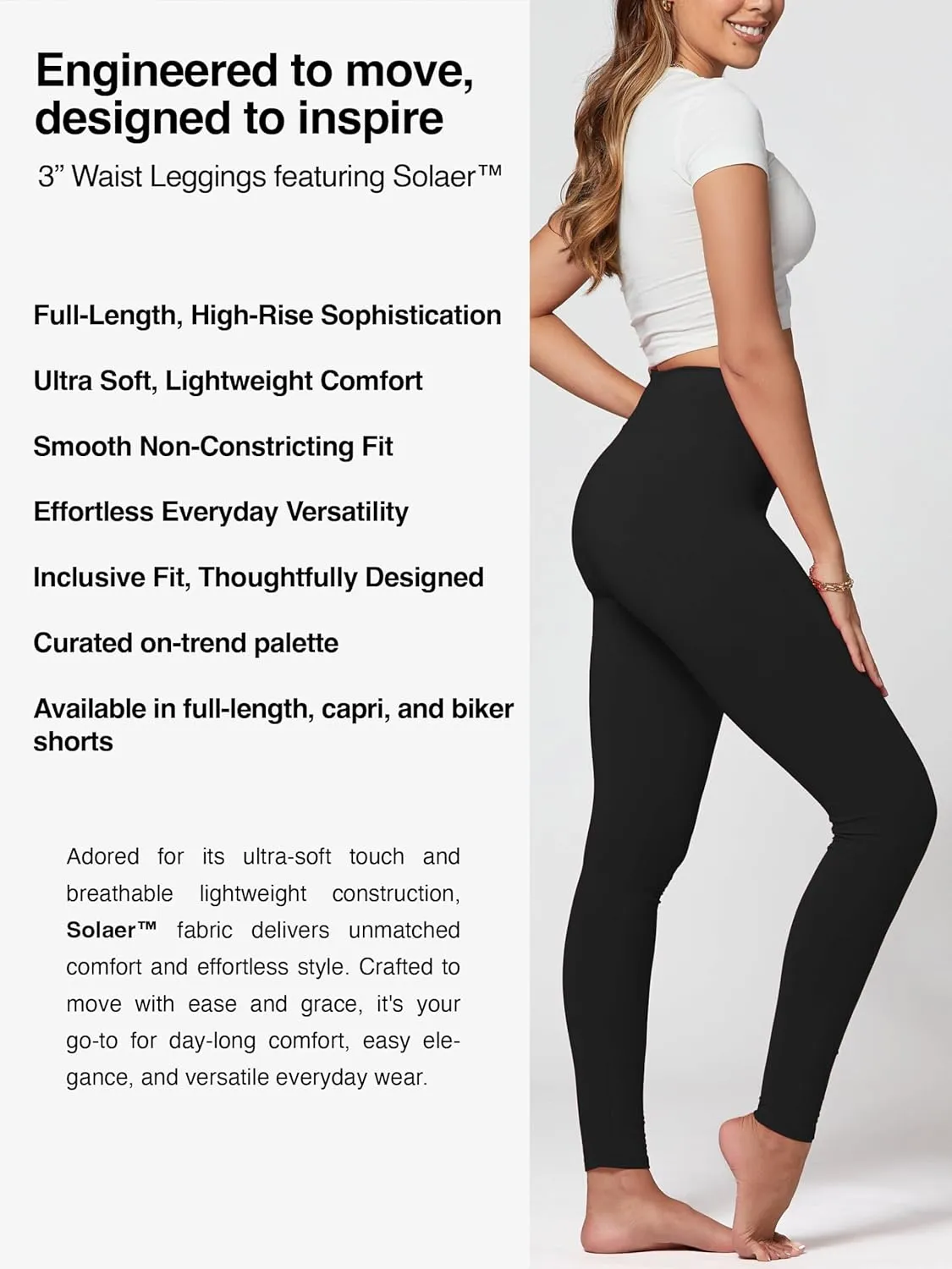 Conceited Ultra Soft Leggings for Women - Full Length, Biker Shorts and Capri's - High Rise - Regular and Plus Size