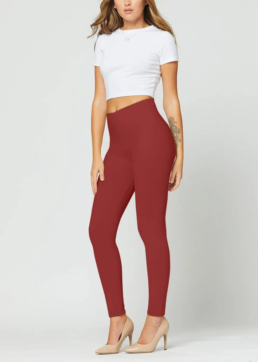 Conceited Ultra Soft Leggings for Women - Full Length, Biker Shorts and Capri's - High Rise - Regular and Plus Size
