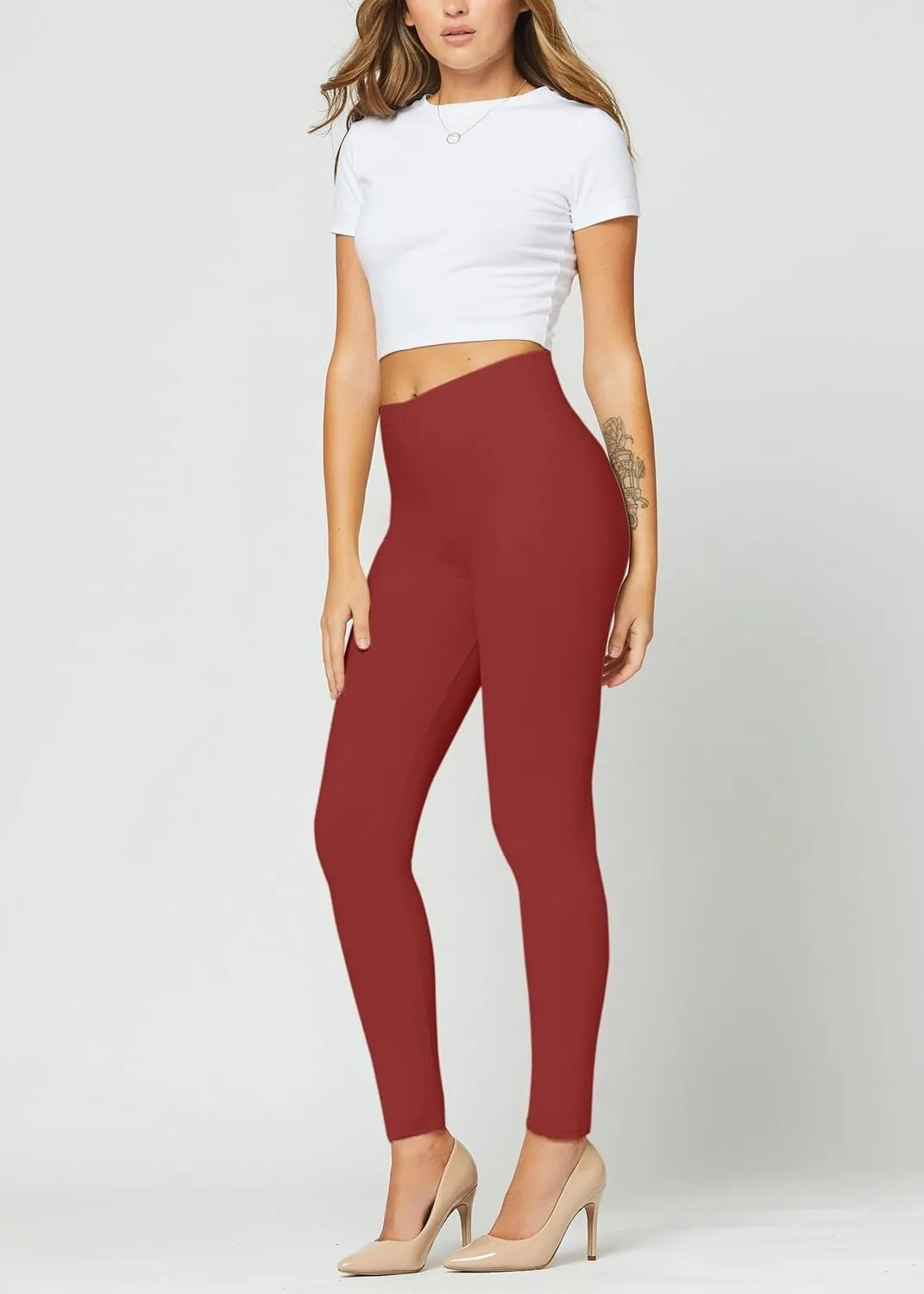 Conceited Ultra Soft Leggings for Women - Full Length, Biker Shorts and Capri's - High Rise - Regular and Plus Size
