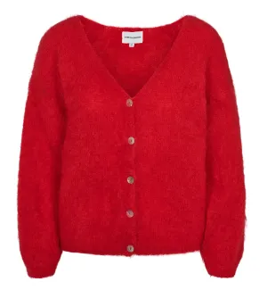 Cornelia Long Sleeve Cardigan in Lipstick