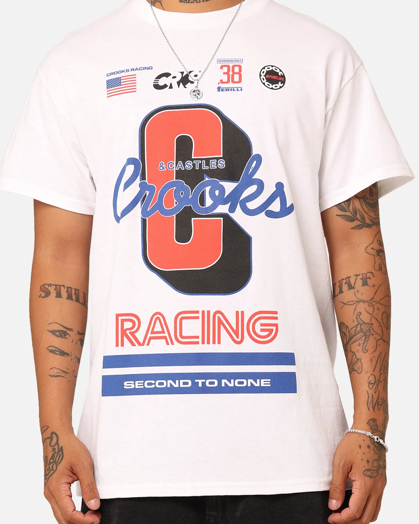 Crooks & Castles Racing T-Shirt White