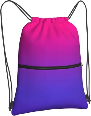 Drawstring Backpack,Women Gym Drawstring Bags, Gradient String Bag Sackpack Cinch Bag, Water Resistant for Sport, Shopping, Yoga (Red)