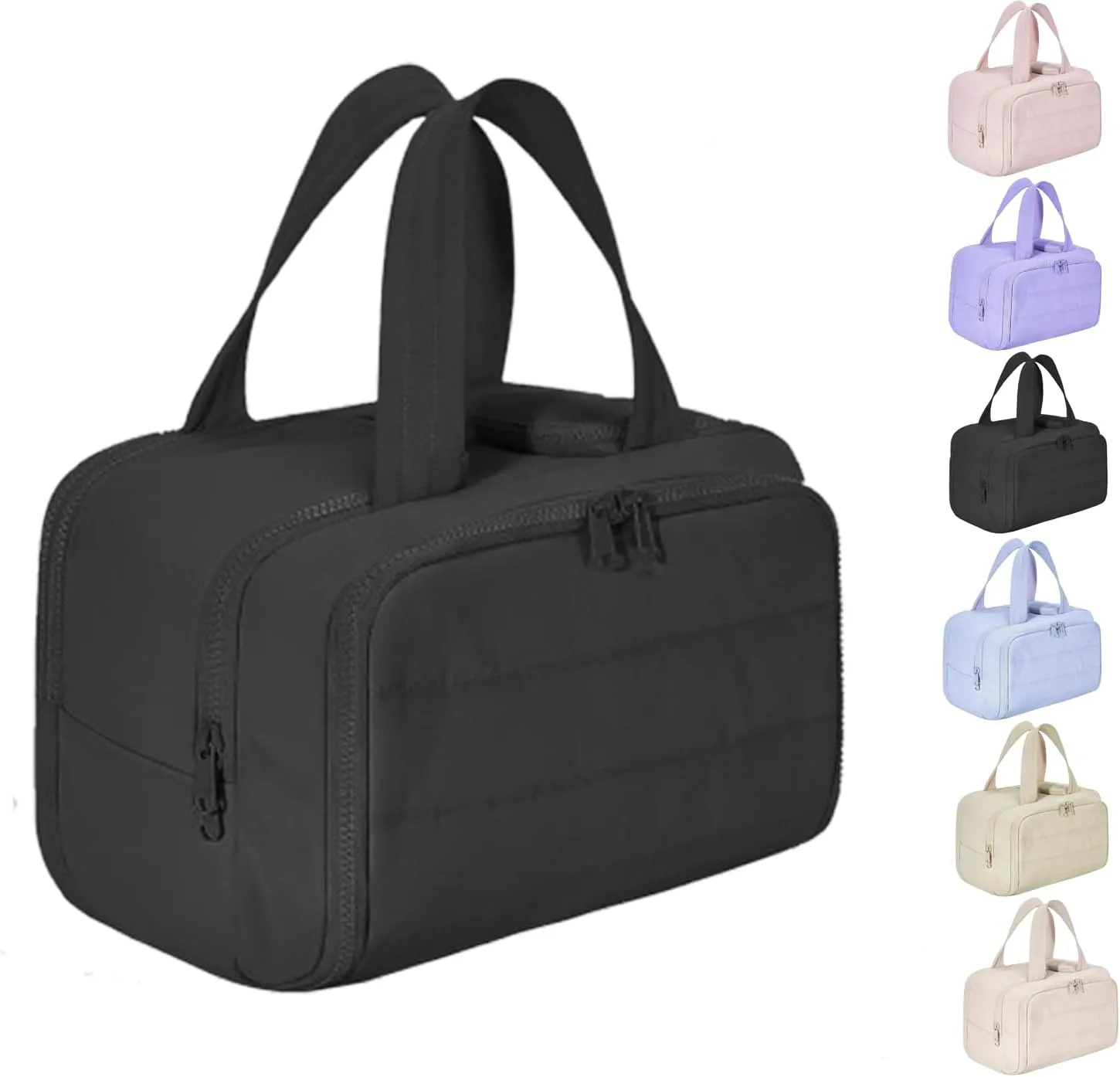 Humidity Travel Cosmetic Bag,Humidity Large Capacity Wide-Open Travel Cosmetic Bag,Lightweight Toiletry Organizer for Traveling,Wide-Opening Proof Organizer for Women (black)