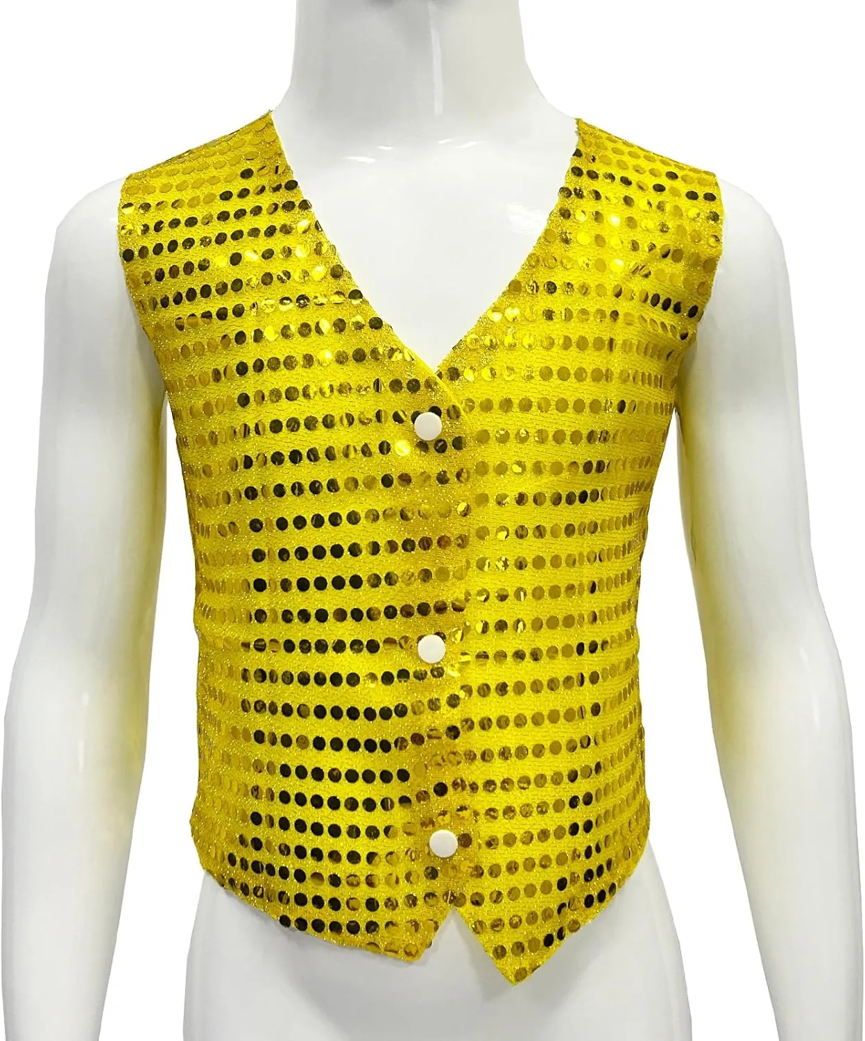 Kids Boys Girls Sequins Waistcoat Sleeveless V neckline Hip-Hop Jazz Dance Party Stage Performance Jacket Vest Costume