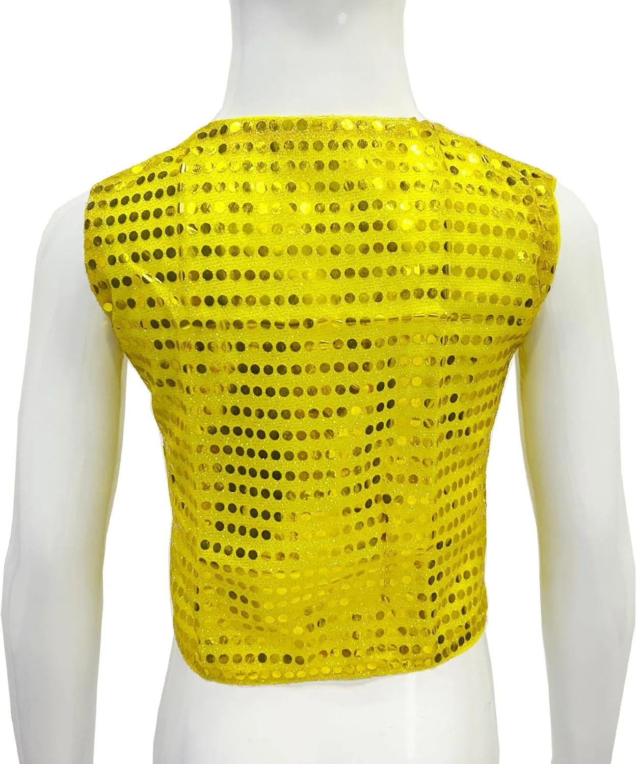 Kids Boys Girls Sequins Waistcoat Sleeveless V neckline Hip-Hop Jazz Dance Party Stage Performance Jacket Vest Costume