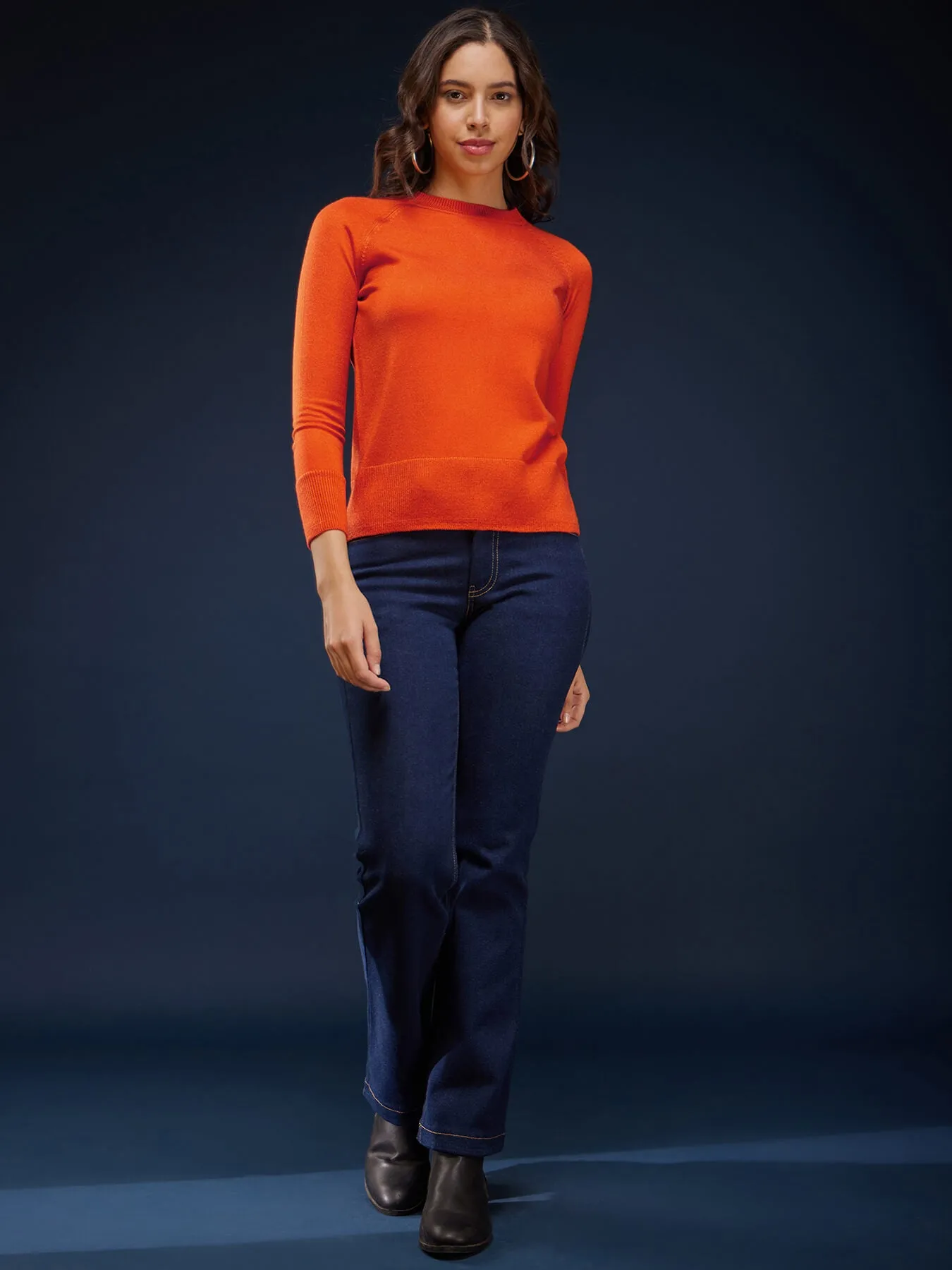 LivSoft Raglan Sleeves Sweater - Orange