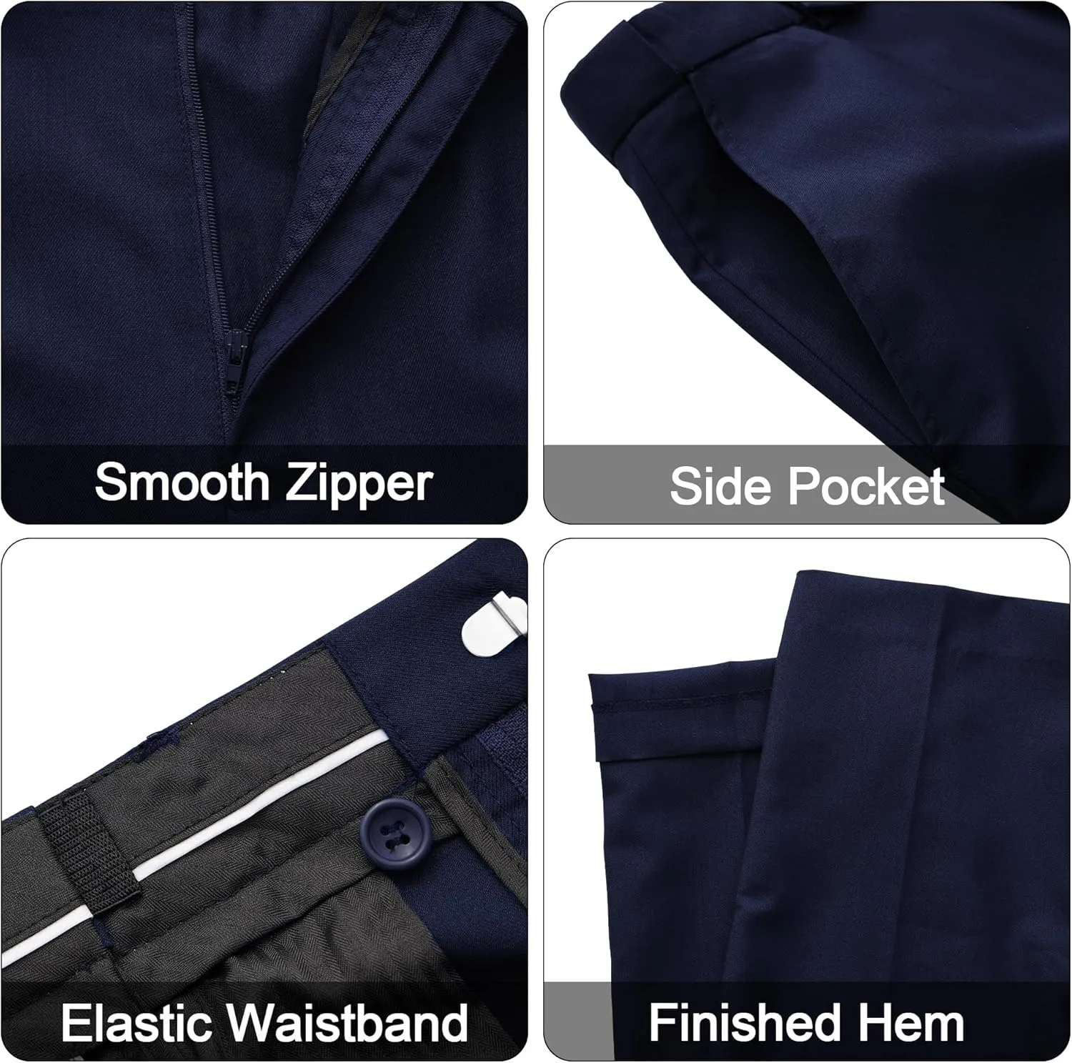 MAGE MALE Mens 3 Piece Suits Slim Fit Tuxedo Suit Set Soild Prom Wedding Suits One Button Blazer Vest Pants Set with Bow Tie