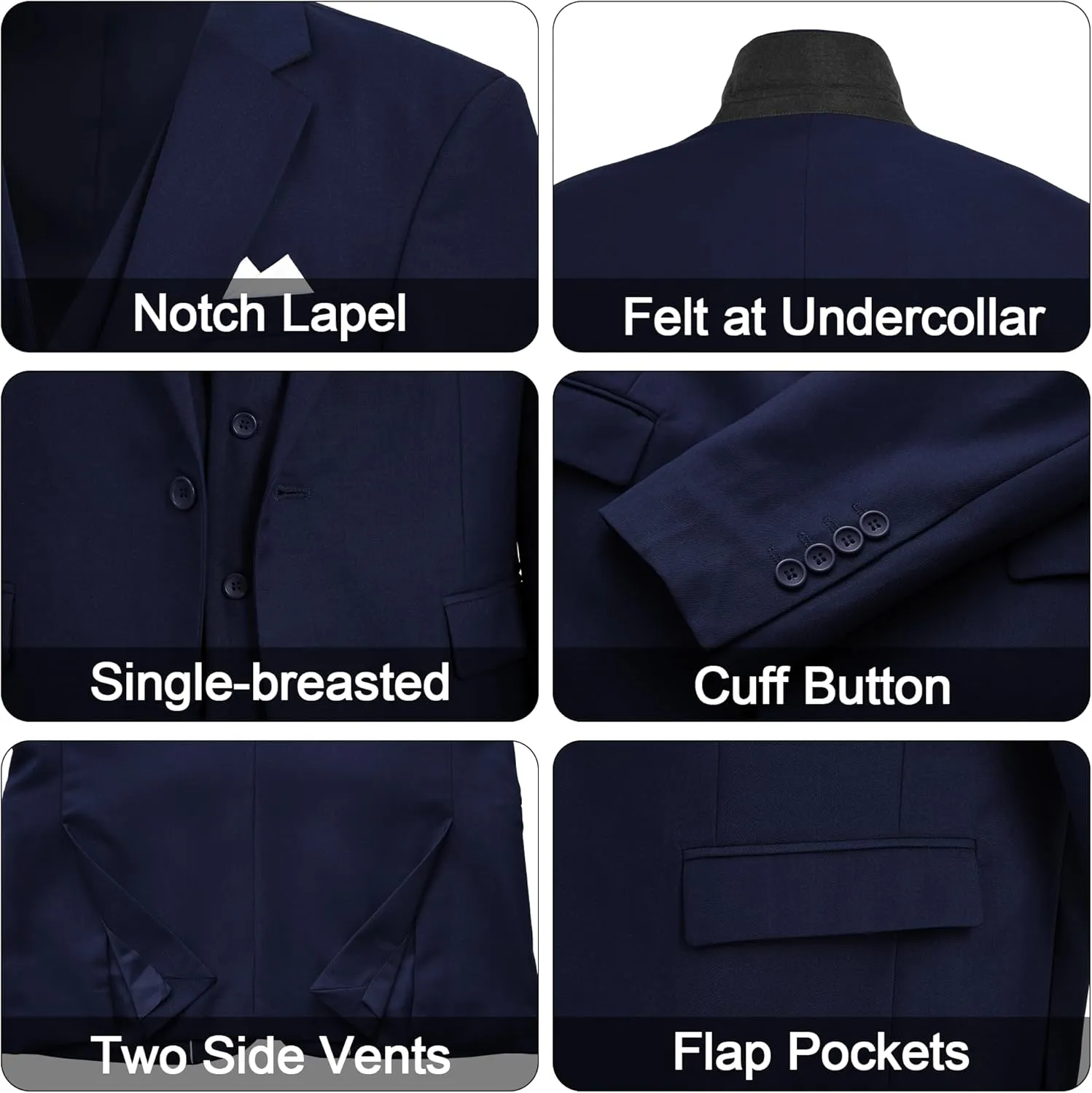 MAGE MALE Mens 3 Piece Suits Slim Fit Tuxedo Suit Set Soild Prom Wedding Suits One Button Blazer Vest Pants Set with Bow Tie