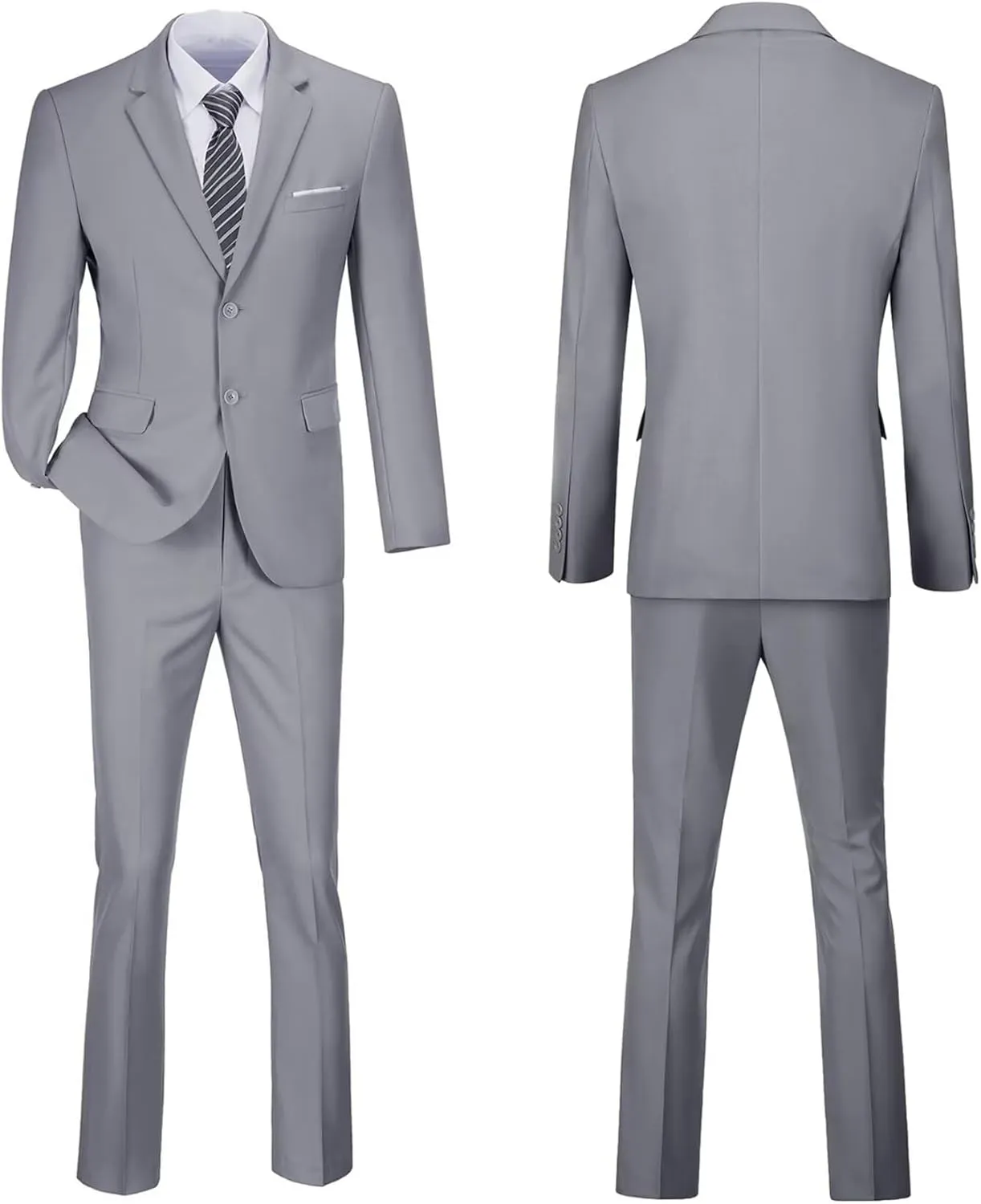 Mens 2 Piece Suit Set Slim Fit 2 Button Dress SuitsTuxedo Set Wedding Blazer Jacket Pants Tie Business Party Prom Suit