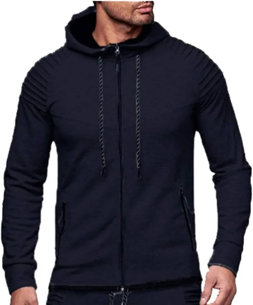 Men's Casual Tracksuit Full Zip Hoodie Sweatsuit Jogging Sports Athletic Sweat Suits