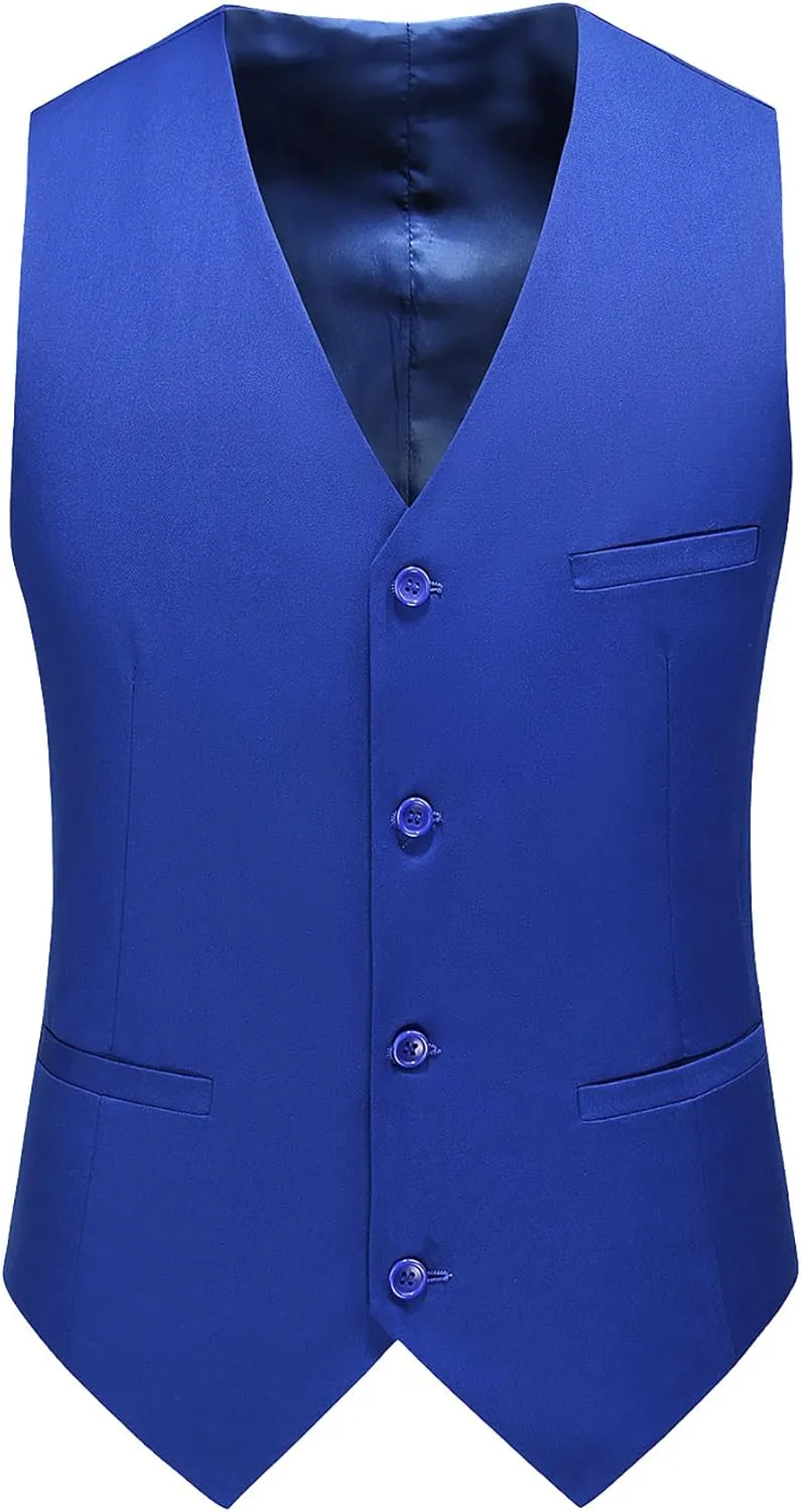 MOGU Mens 3 Piece Suit Slim Fit Pure Color Tuxedos for Wedding Prom