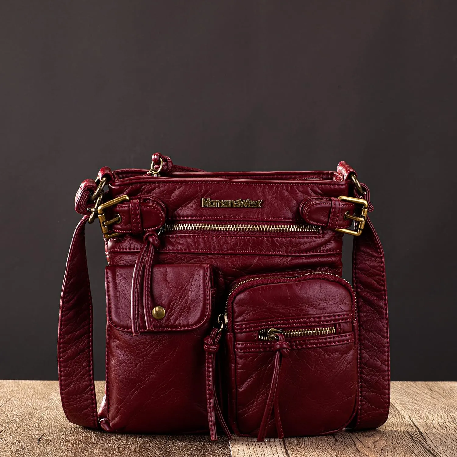 Montana West Crossbody Bag for Women Multi Pocket Shoulder Medium Travel Purses Ultra Soft Washed Leather