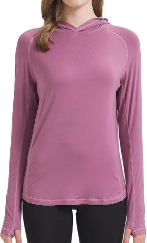 netdraw Women's Ultra-Soft Bamboo Viscose Hoodie UPF 50  Sun Protection Long Sleeve Shirt