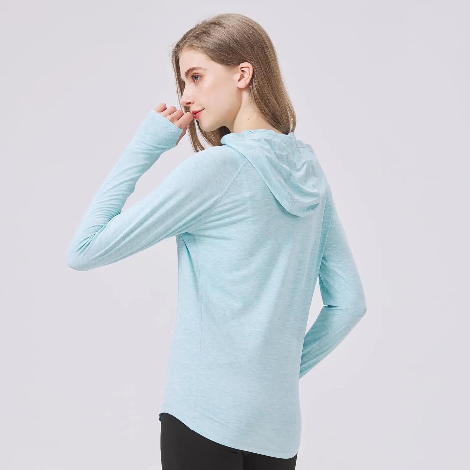 netdraw Women's Ultra-Soft Bamboo Viscose Hoodie UPF 50  Sun Protection Long Sleeve Shirt