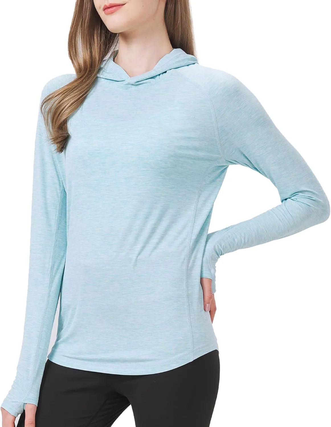 netdraw Women's Ultra-Soft Bamboo Viscose Hoodie UPF 50  Sun Protection Long Sleeve Shirt