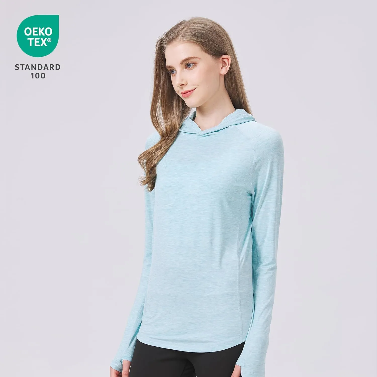 netdraw Women's Ultra-Soft Bamboo Viscose Hoodie UPF 50  Sun Protection Long Sleeve Shirt