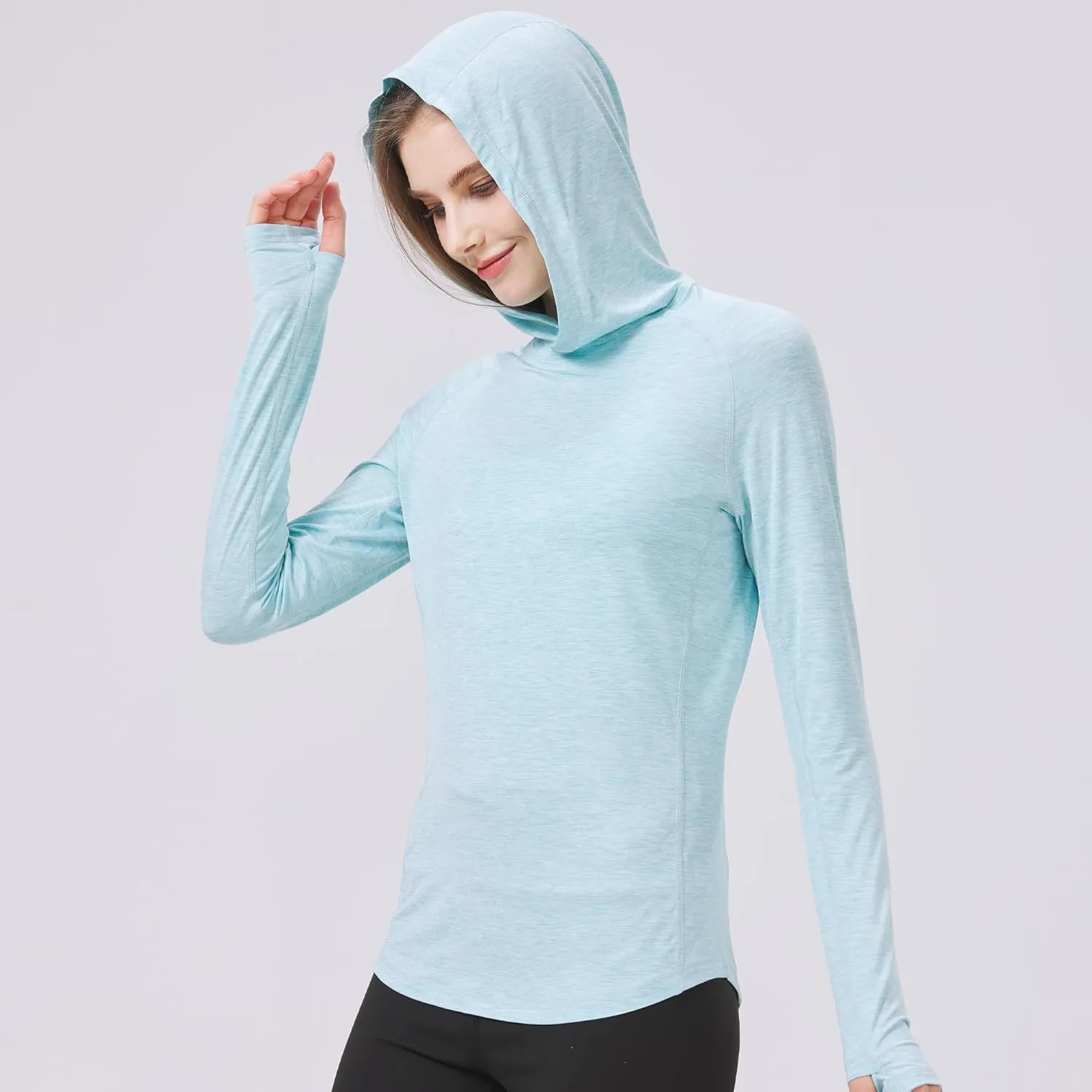 netdraw Women's Ultra-Soft Bamboo Viscose Hoodie UPF 50  Sun Protection Long Sleeve Shirt
