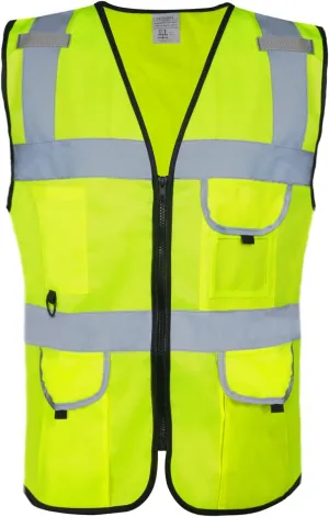Reflective Safety Vest for Men & Women,High Visibility Class 2 Vest with 5 Pockets Meets ANSI Standards