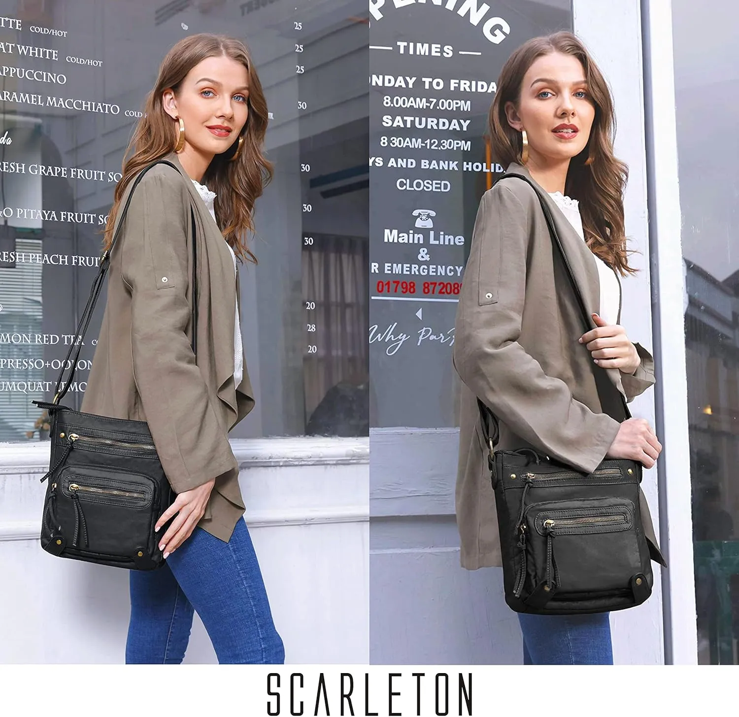 Scarleton Crossbody Bags for Women Travel Bag Purses and Handbags Multi Pocket Shoulder Bag Ultra Soft Faux Leather, H1693