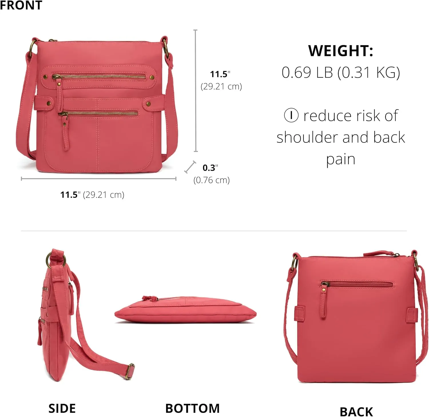 Scarleton Crossbody Bags for Women Travel Bag Purses and Handbags Multi Pocket Shoulder Bag Ultra Soft Faux Leather, H1693