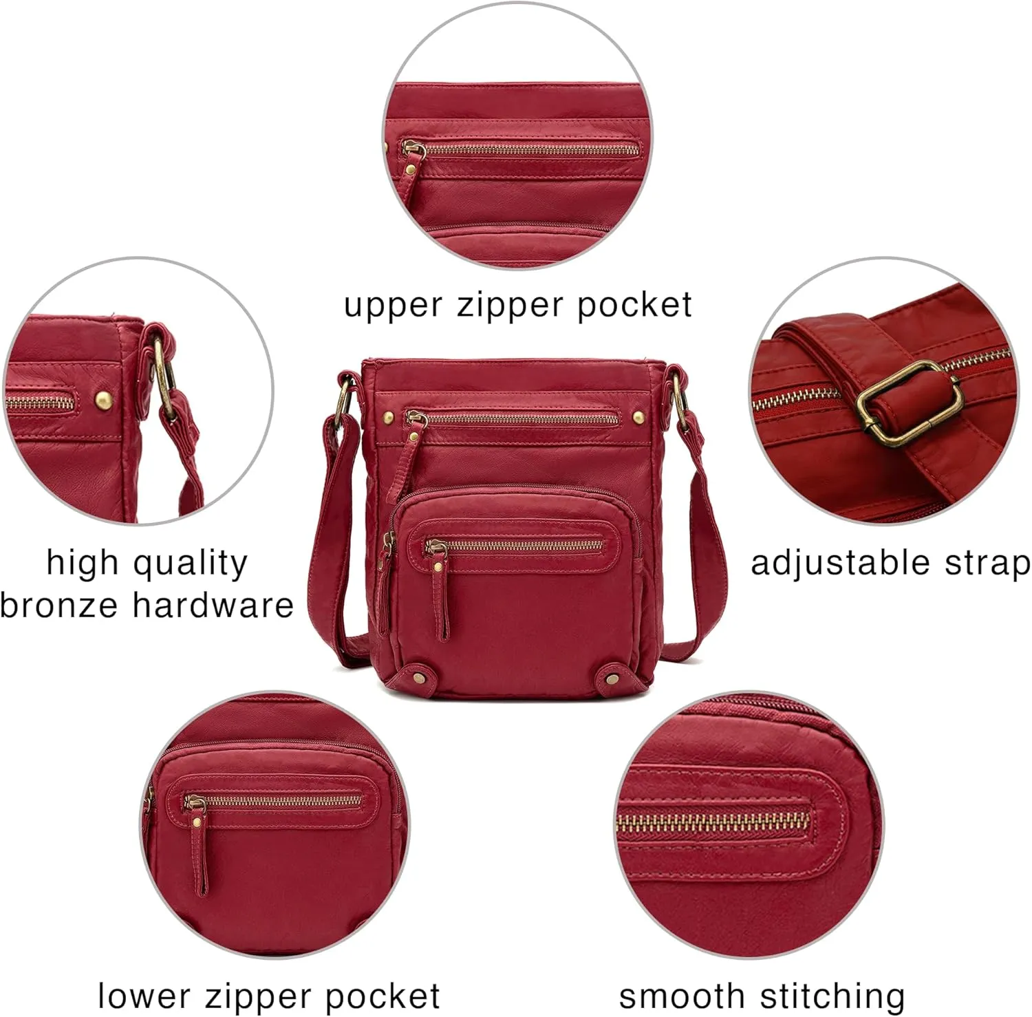 Scarleton Crossbody Bags for Women Travel Bag Purses and Handbags Multi Pocket Shoulder Bag Ultra Soft Faux Leather, H1693