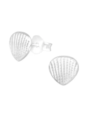 Silver Shell Stud Earrings