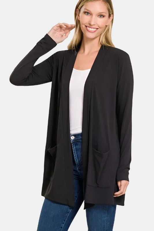 Slouchy Pocket Open Cardigan