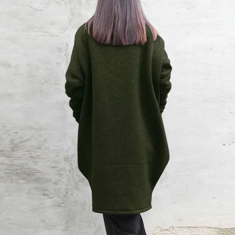 Solid Color Hooded Pocket Zipper Wholesale Womens Coats