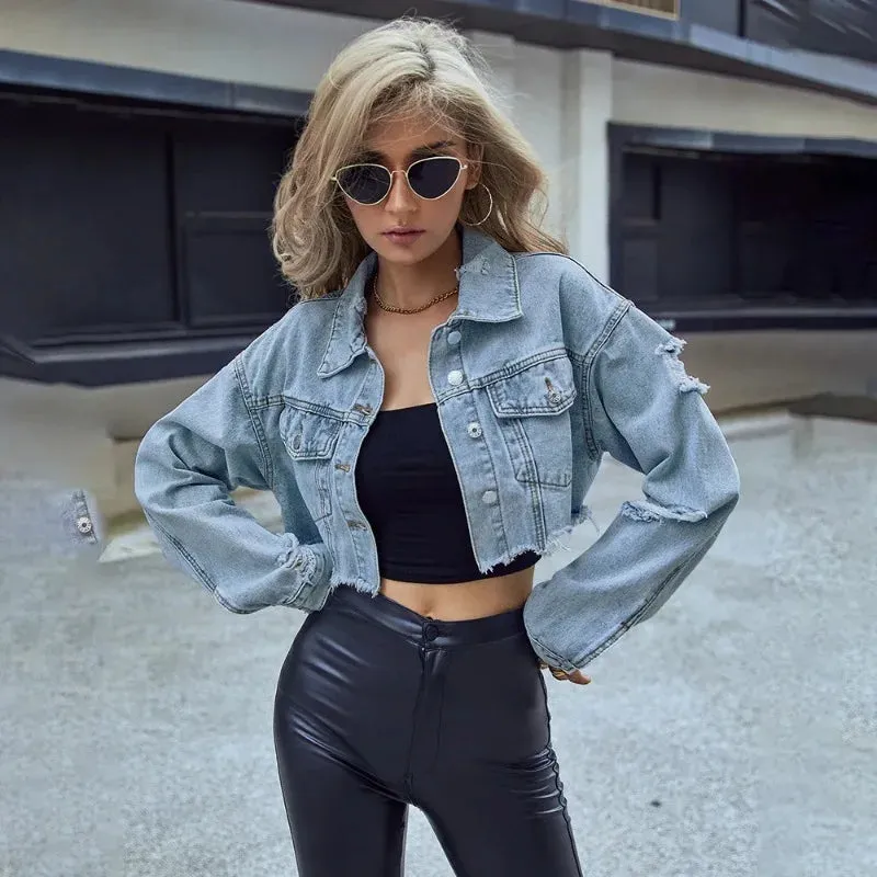 Stylish Crop Bomber Jacket Jacket