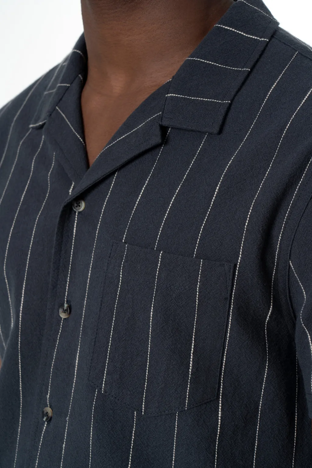 Textured Striped Shirt _ 141636 _ Black