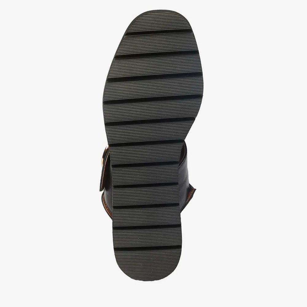 Theo Espadrille in Black Leather