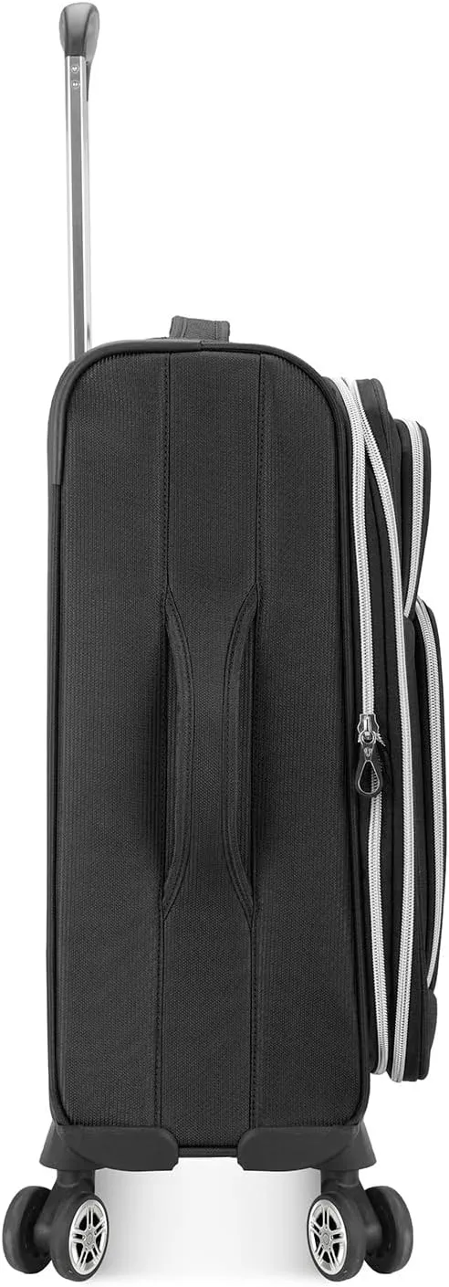 Traveler's Choice Lares Softside Expandable Luggage with Spinner Wheels, Black, Carry-On 22-Inch