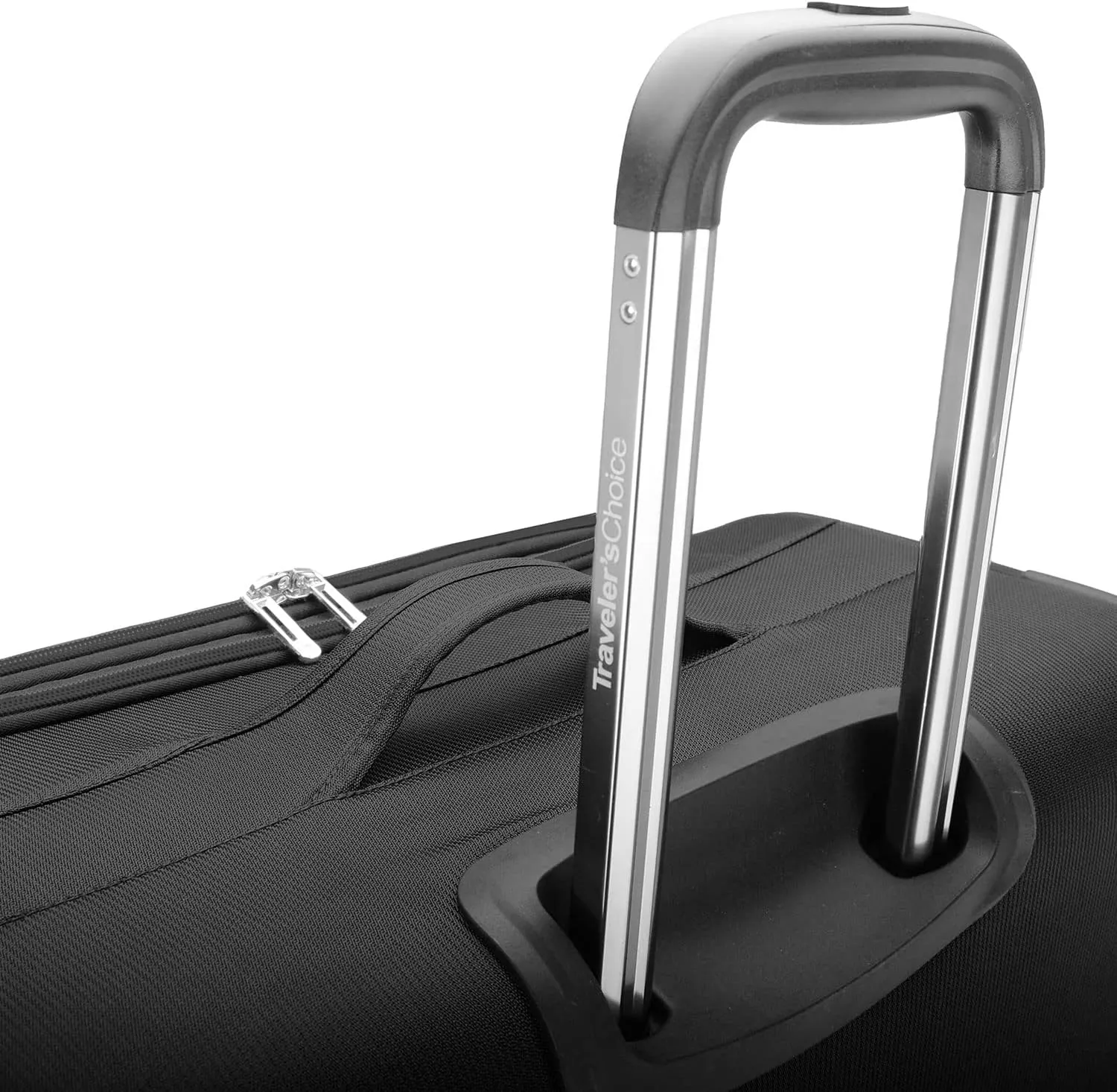 Traveler's Choice Lares Softside Expandable Luggage with Spinner Wheels, Black, Checked 26-Inch