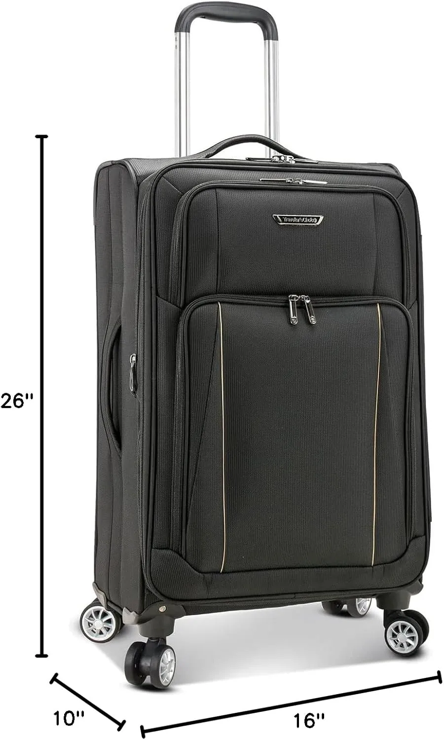 Traveler's Choice Lares Softside Expandable Luggage with Spinner Wheels, Black, Checked 26-Inch