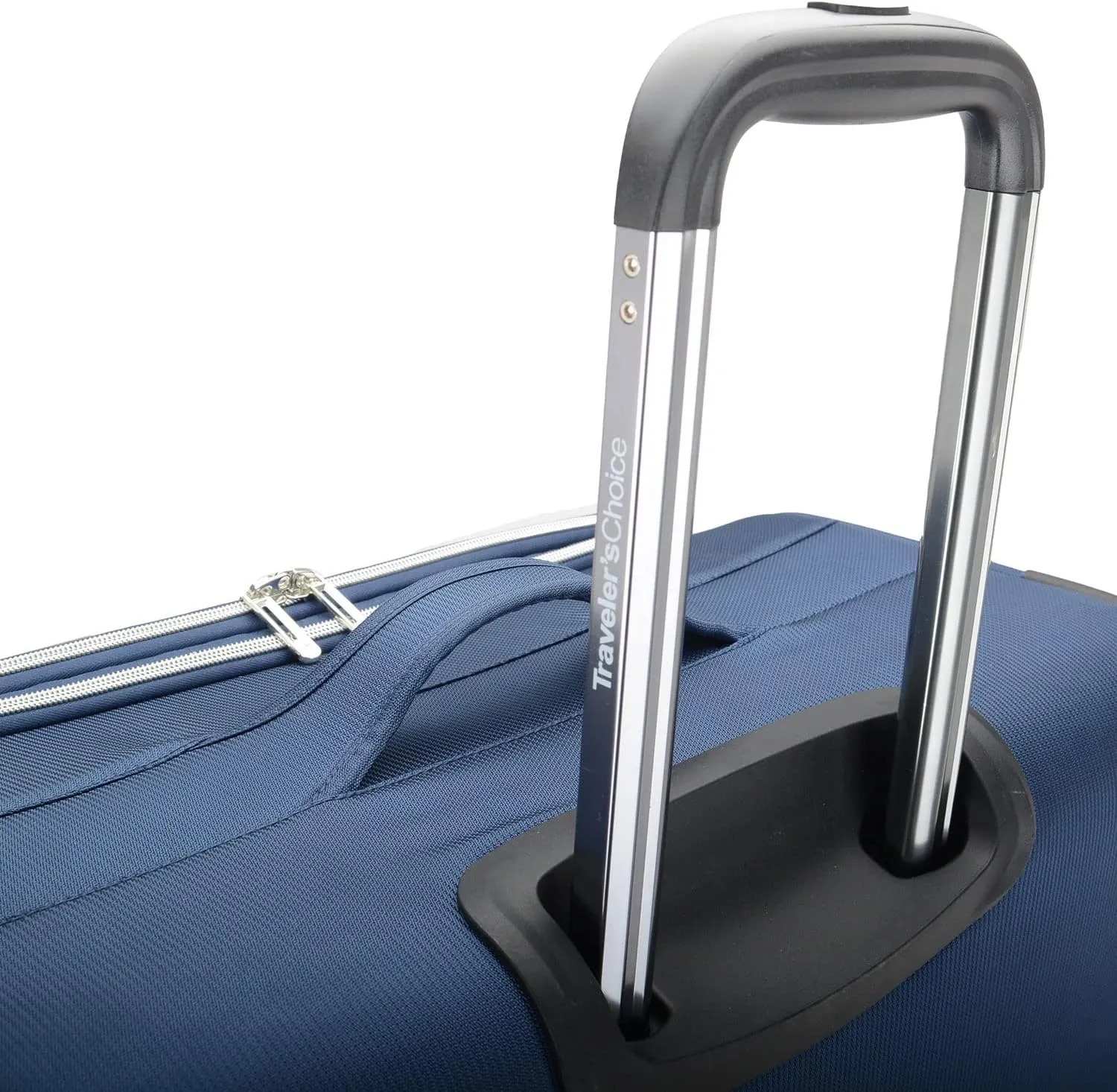 Traveler's Choice Lares Softside Expandable Luggage with Spinner Wheels, Navy, Checked 26-Inch