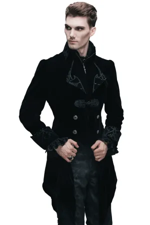 US SALE of Steampunk Black Male Velvet Coat / Renaissance Costume