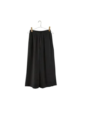 Wide Linen Pant in Black