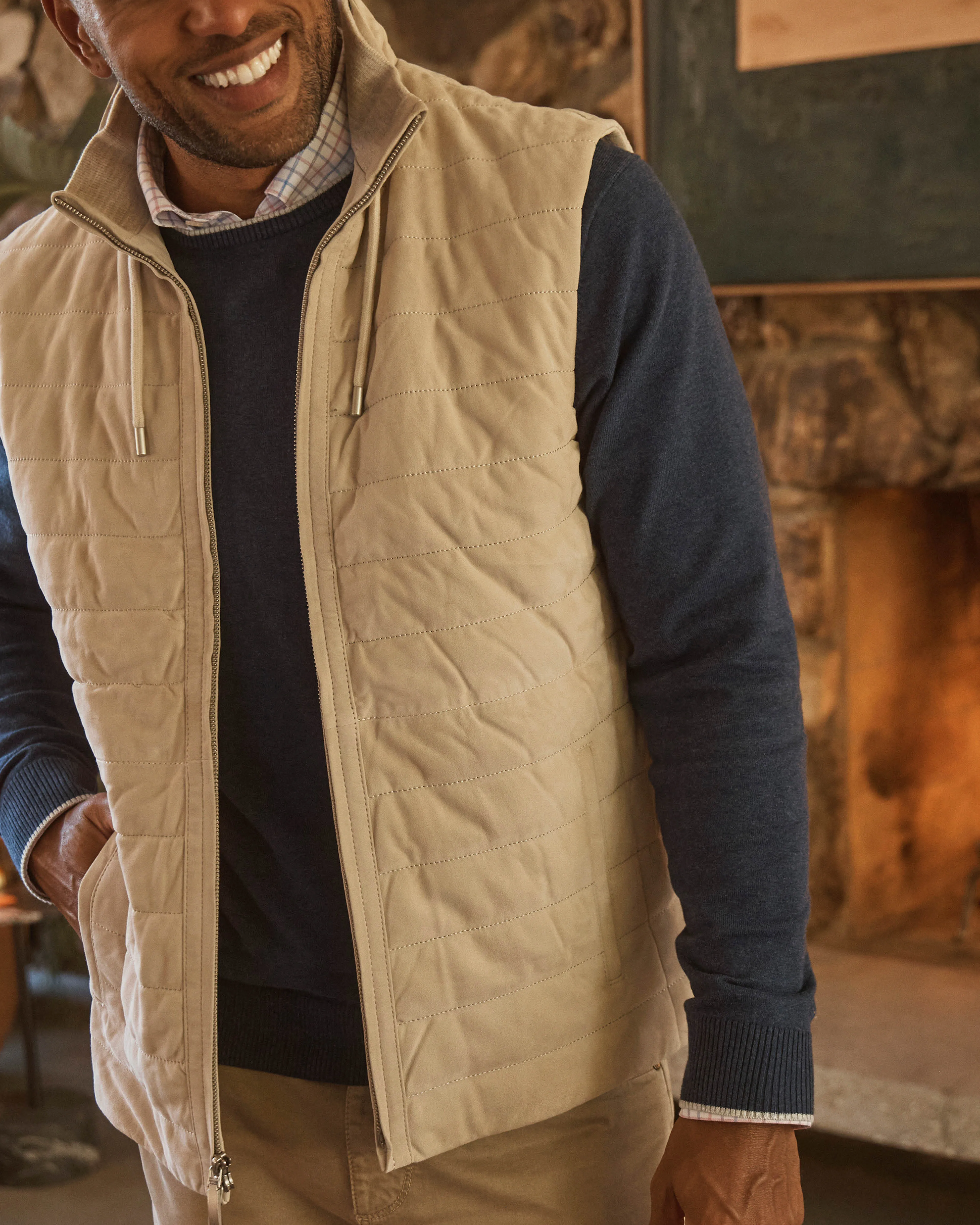 Winthrop Quilted Lambsuede Vest