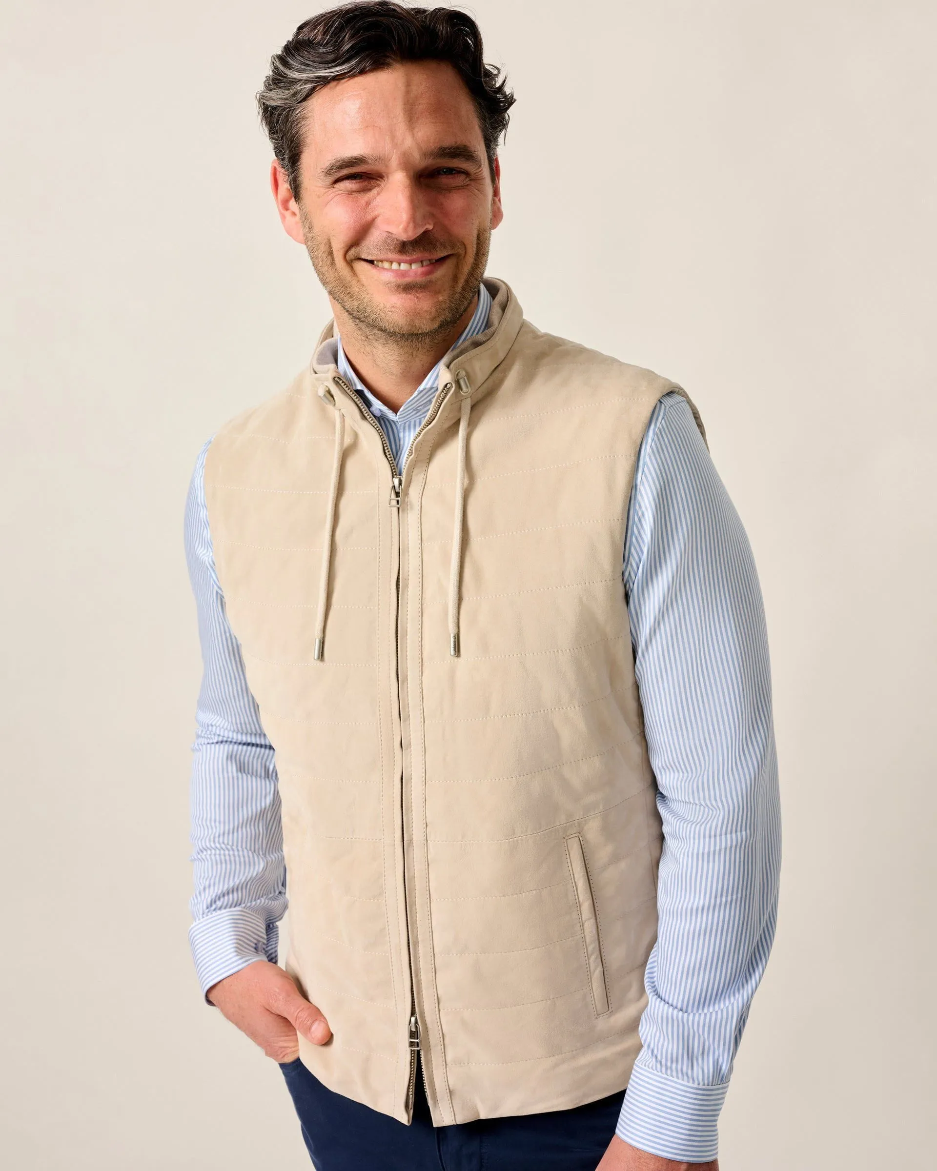 Winthrop Quilted Lambsuede Vest
